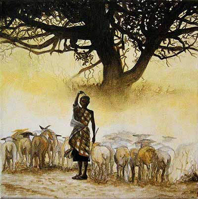 Afrik | Berger d'Ethiopie (Dim. 20x20cm)